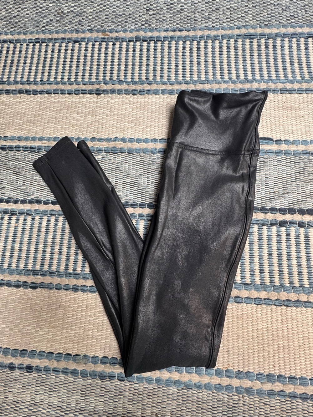 SPANX Black Faux-Leather Jeggings